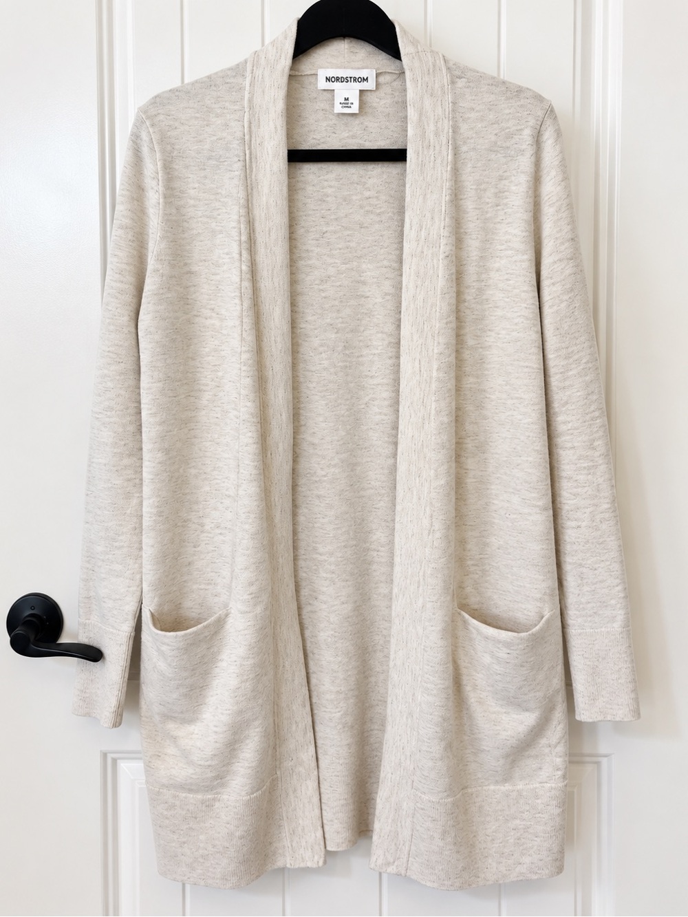 Nordstrom Open Front Cardigan - Oatmeal/Cream Heather Medium - Picture 2 of 3